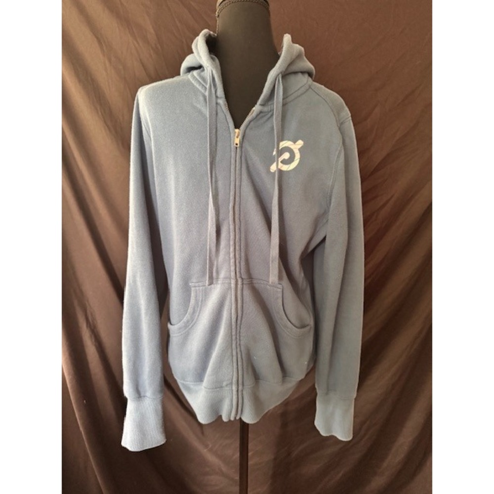 Peloton Together We Go Far Full Zip Hoodie Blue Medium Graphic Sweatshirt
